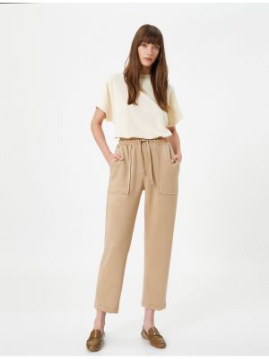 Semišové kalhoty s kapsami Koton