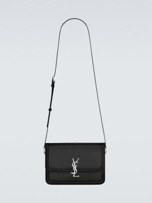 Usnjena usnjena crossbody torbica Saint Laurent črna