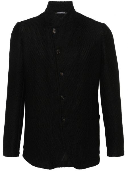 Pletena jakna Emporio Armani črna