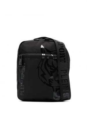 Športna torba s tigrastim vzorcem Plein Sport črna
