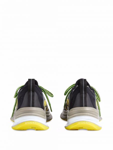 Sneakersy sznurowane koronkowe Gucci czarne