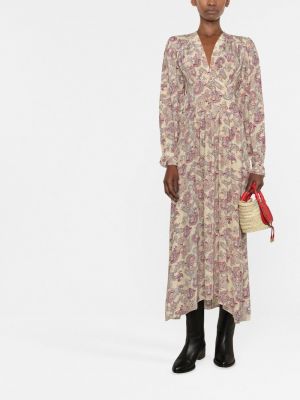 Midi šaty s potiskem s paisley potiskem Isabel Marant