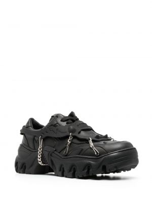 Sneakersy sznurowane koronkowe Rombaut czarne
