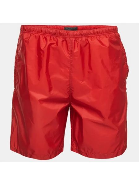 Pantalones cortos de nailon Prada Vintage rojo