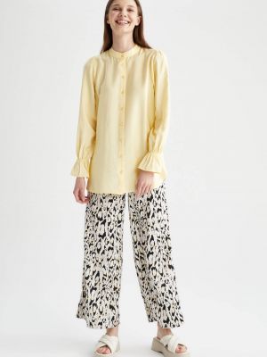 Pantaloni culottes cu imagine cu model leopard Defacto gri