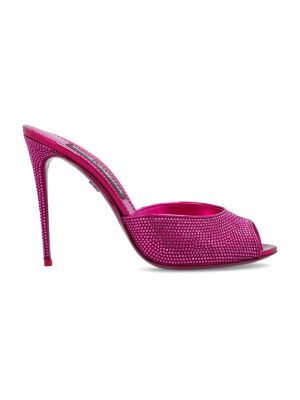 Chaussures de ville en satin en cristal Dolce & Gabbana rose