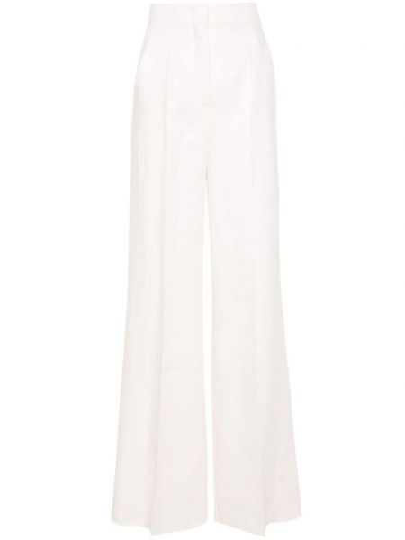 Pantaloni di lino Max Mara bianco