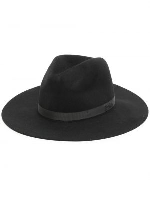 Вълнена шапка с периферия бродирана Polo Ralph Lauren черно