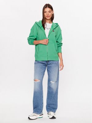 Bluza dresowa Tommy Jeans zielona