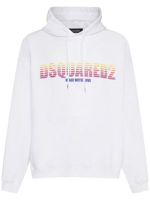 Jersey bomull hettegenser Dsquared2 hvit