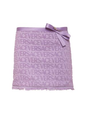 Falda de tejido jacquard Versace violeta