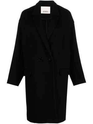 Płaszcz wełniany z kaszmiru Isabel Marant czarny