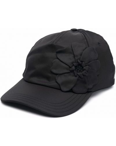 Gorra con bordado de flores Valentino negro