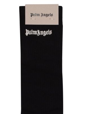 Medvilninės siuvinėtos kojines Palm Angels juoda