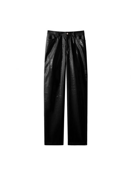 Lakierowane proste spodnie Proenza Schouler czarne