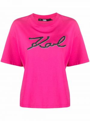 Brodert t-skjorte Karl Lagerfeld rosa