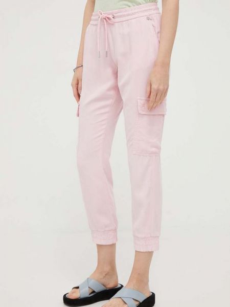 Тканевые брюки Rich & Royal розовые