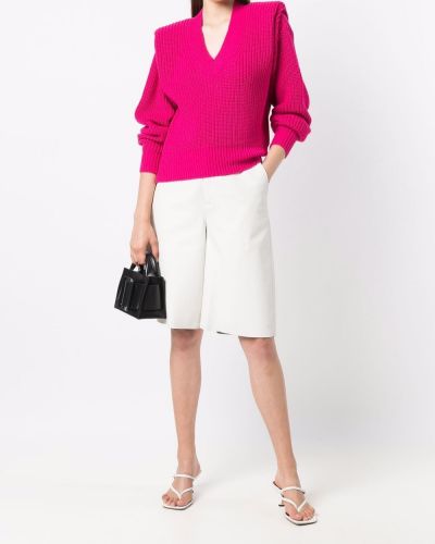 Jersey con escote v de tela jersey Essentiel Antwerp rosa
