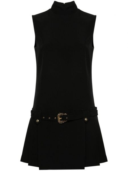 Minikleid mit plisseefalten Versace Jeans Couture schwarz
