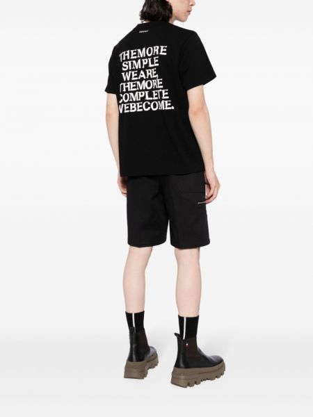 T-shirt aus baumwoll mit print Sacai schwarz