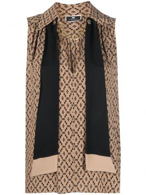 Ärmlös blus Elisabetta Franchi brun