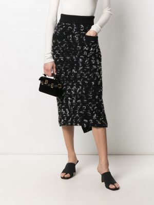 Falda midi Chanel Pre-owned negro