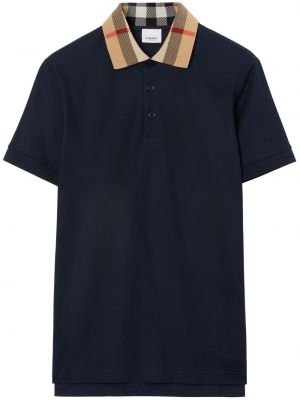 Rūtainas kokvilnas polo krekls Burberry zils