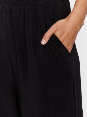 Voľné bavlnené priliehavé nohavice Max Mara Leisure čierna