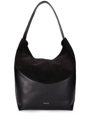 Usnjena nakupovalna torba Neous črna
