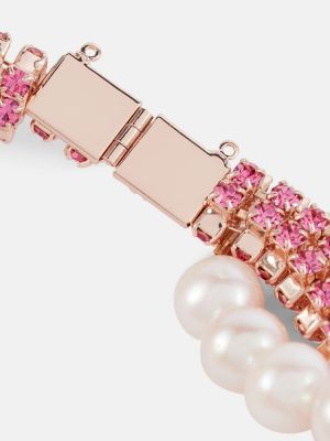 Naszyjnik z perełkami z kryształkami Magda Butrym różowy
