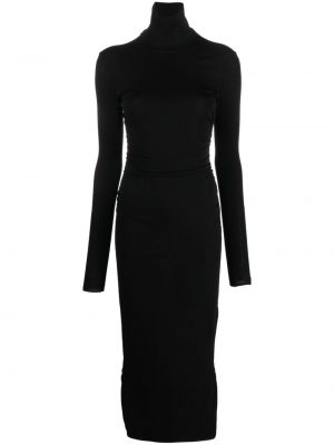 Мрежеста миди рокля от джърси Nanushka черно
