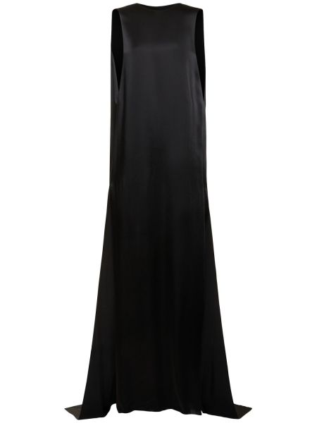 Σατέν μάξι φόρεμα με κομμένη πλάτη Ann Demeulemeester μαύρο