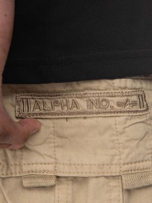 Pamučne kratke hlače Alpha Industries bež