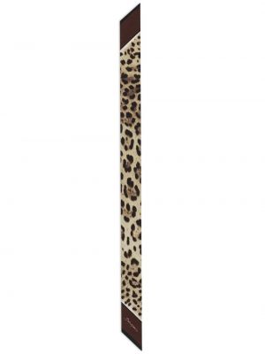 Raštuotas šilkinis šalikas leopardinis Dolce & Gabbana