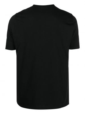 Bavlněné tričko s knoflíky jersey Cenere Gb černé