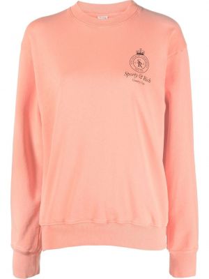 Trykt bomull sweatshirt Sporty & Rich oransje