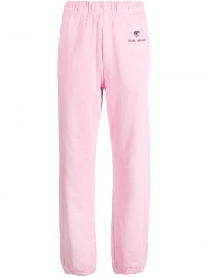 Памучни спортни панталони Chiara Ferragni розово