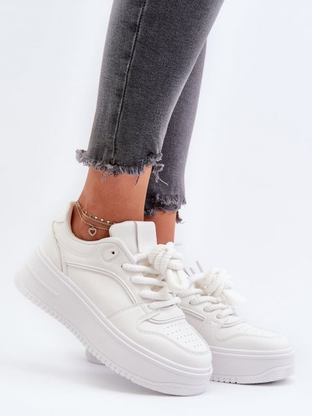 Δερμάτινα sneakers με πλατφόρμα Kesi λευκό