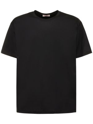 Camiseta de algodón de tela jersey Valentino negro