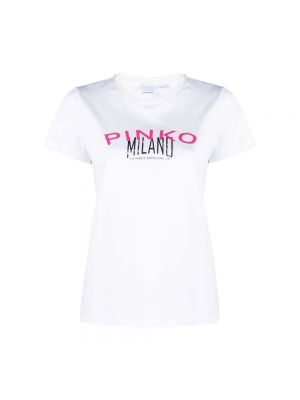Koszulka z nadrukiem Pinko biała