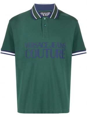 Polo con stampa Versace Jeans Couture verde