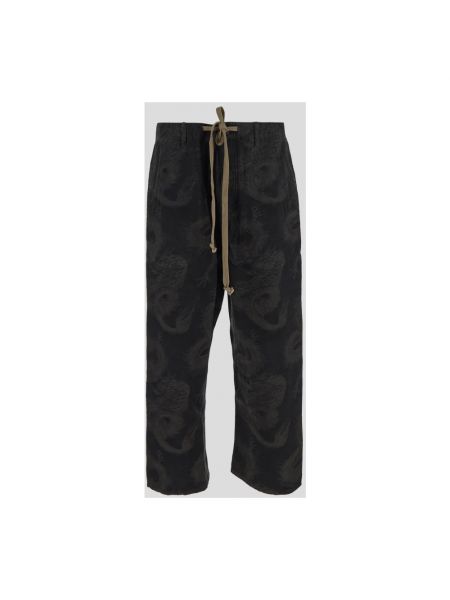 Pantalones rectos de algodón con estampado Uma Wang marrón