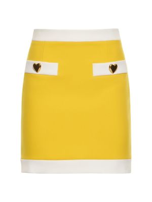 Mini spódniczka z krepy w serca Moschino żółta
