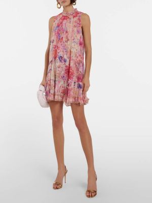 Шелковое платье мини в цветочек с принтом Camilla