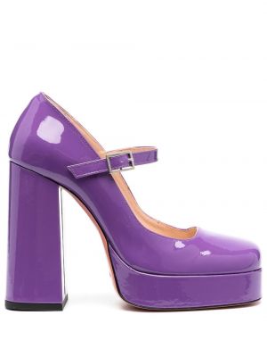 Sandales en cuir à plateforme vernis Vivetta violet