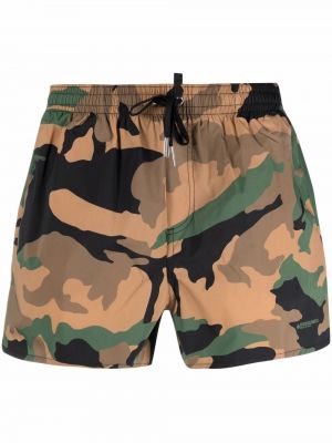 Kamuflere trykt shorts Dsquared2 brun