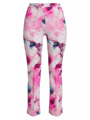 Укороченные брюки до щиколотки с цветочным принтом Nuccia Chiara Boni La Petite Robe, summer roses pink