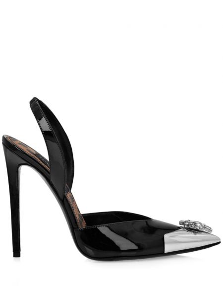 Slingback patent læder læder pumps Philipp Plein sort