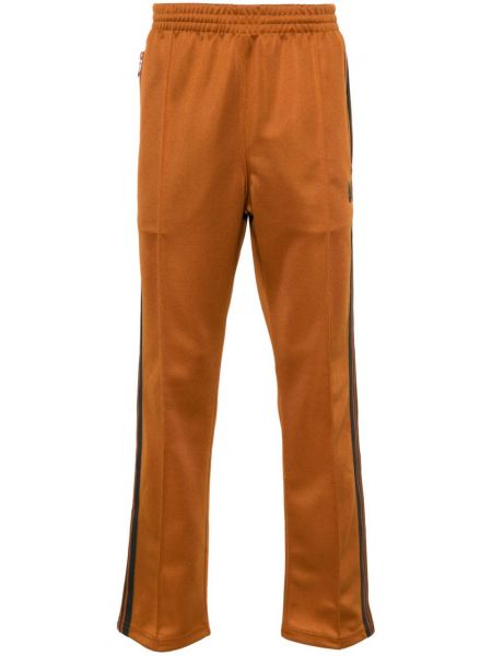 Pantalon droit à rayures Needles marron