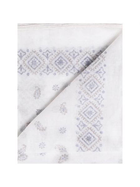 Bufanda de algodón con estampado con estampado de cachemira Eleventy blanco